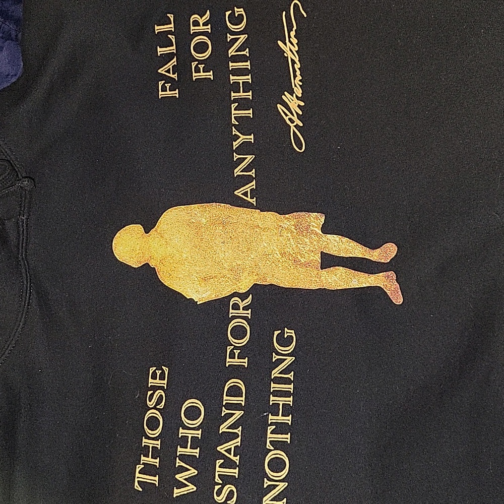 HAMILTON The MUSICAL Hoodie Black Yellow Print XL